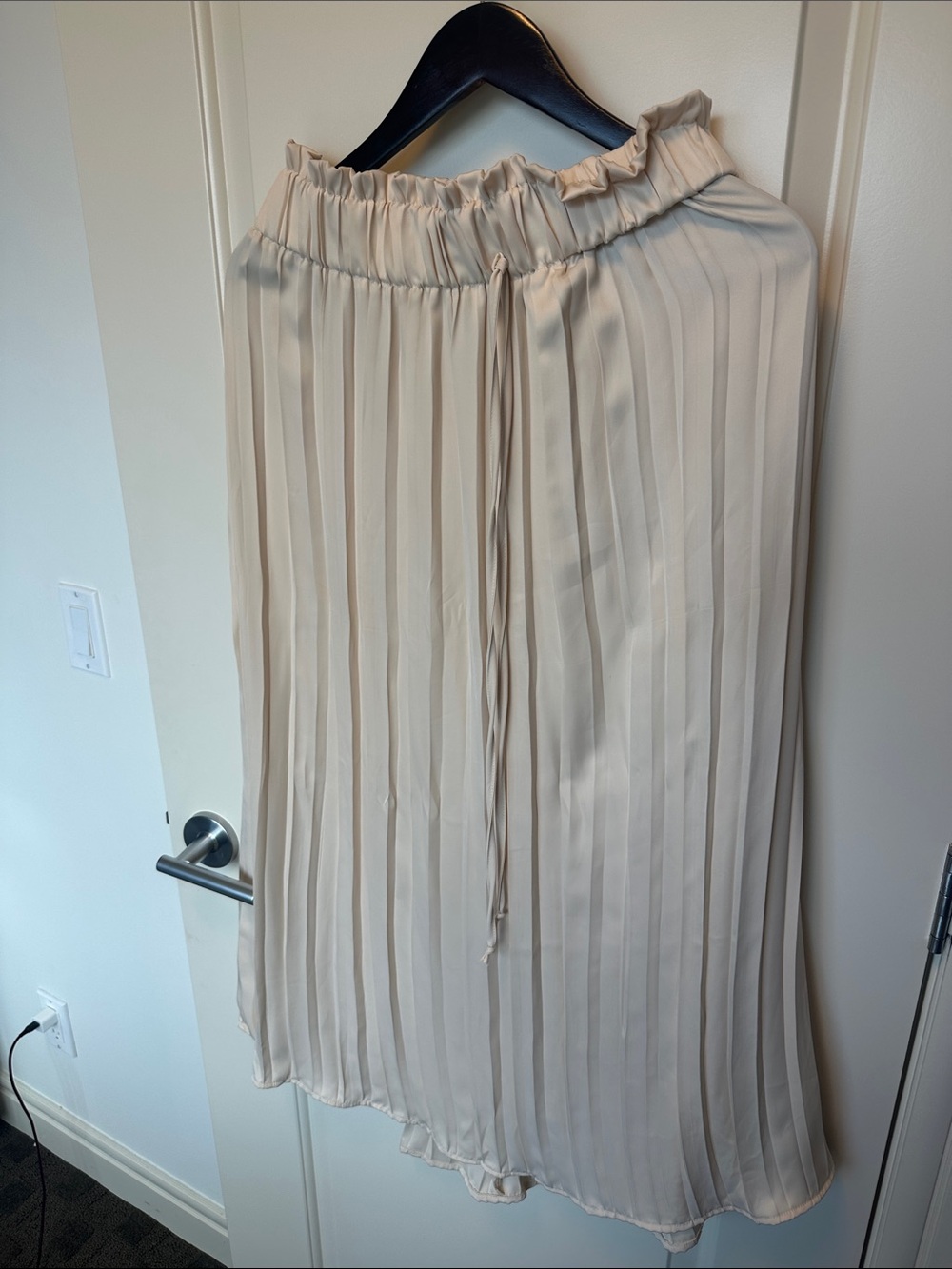 Deluc Pleated Midi Skirt in Cream